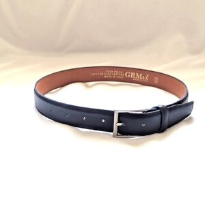 GP & Max Black Leather Dress Belt, Made in Italy